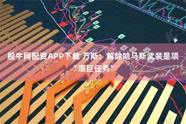 股牛网配资APP下载 万斯：解除哈马斯武装是项“艰巨任务”