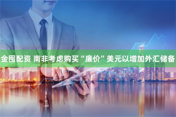 金囤配资 南非考虑购买“廉价”美元以增加外汇储备